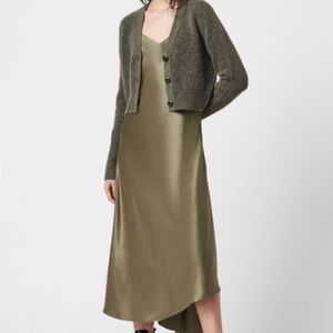 ALLSAINTS Orri Dress in Pale Olive &
Khaki Green
